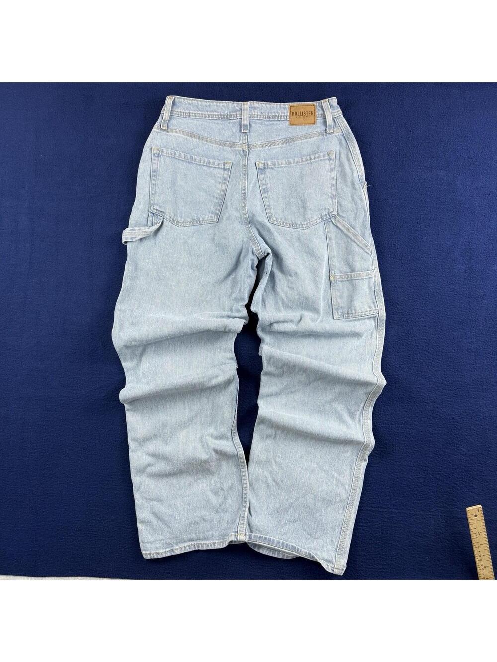 Hollister Ultra High Rise Dad Jeans Womens 28x30 Light Wash Carpenter Denim Y2K